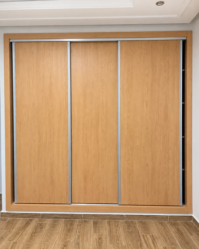 Placard coulissant — portes fermées — menuiserie sur mesure à Fès