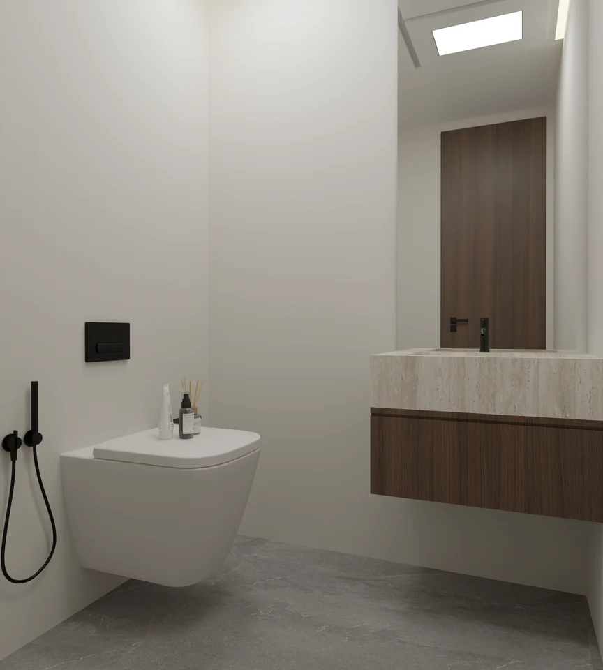 Sanitaires — meuble vasque — Centre Dentaire Dr Hitmi Fatma à Fès — conception 3D