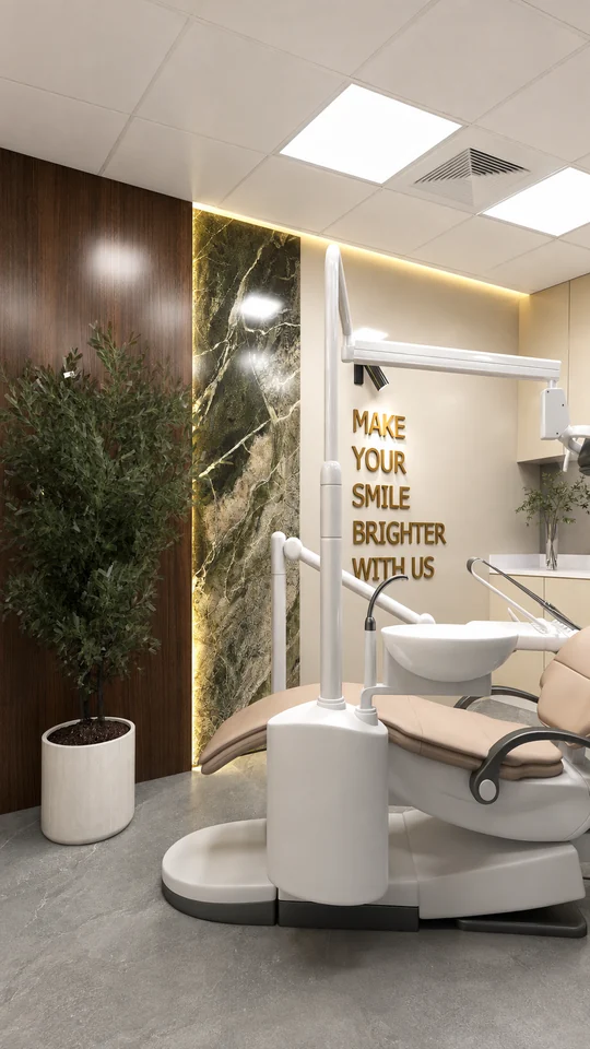 Salle de soins — détail décoratif — Centre Dentaire Dr Hitmi Fatma à Fès — conception 3D