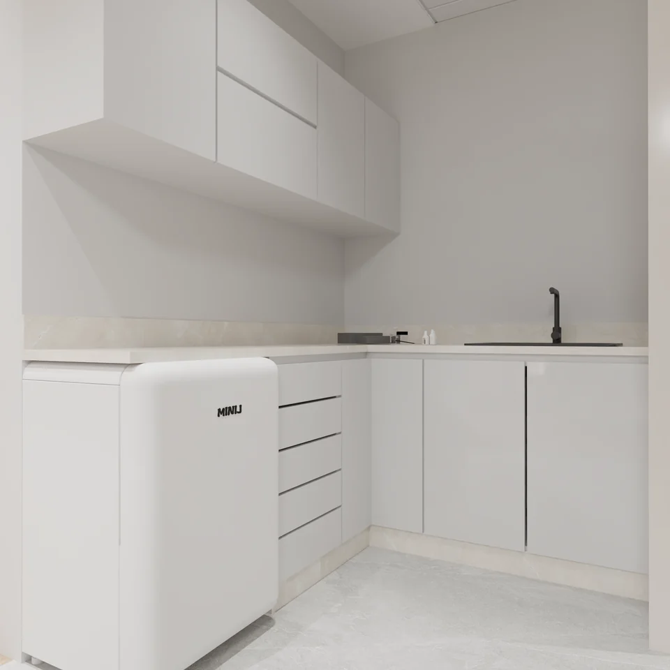 Pièce complémentaire — plan de travail en L — Centre Dentaire SAYF à Fès — conception 3D