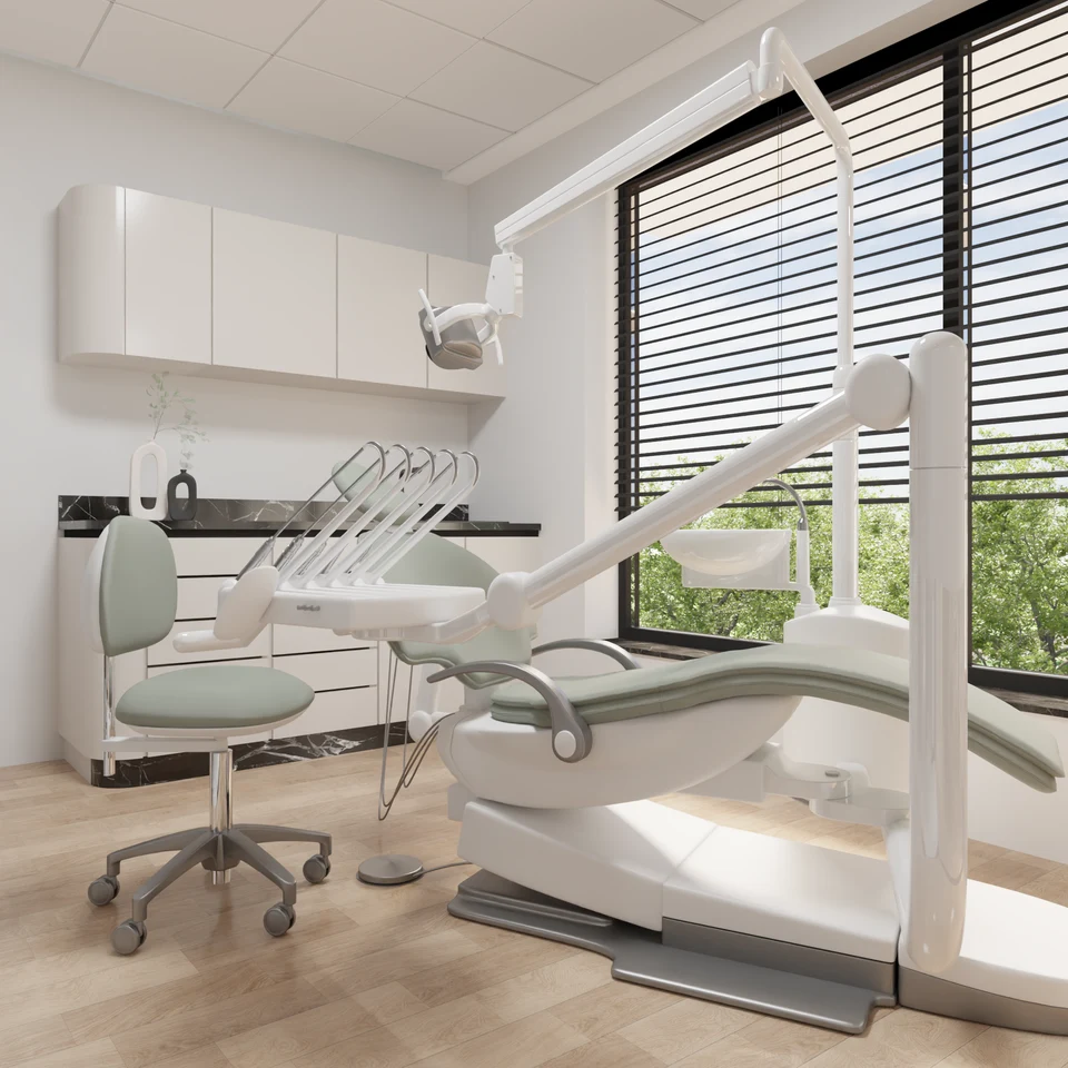 Espace de soins — côté baie — Centre Dentaire SAYF à Fès — conception 3D